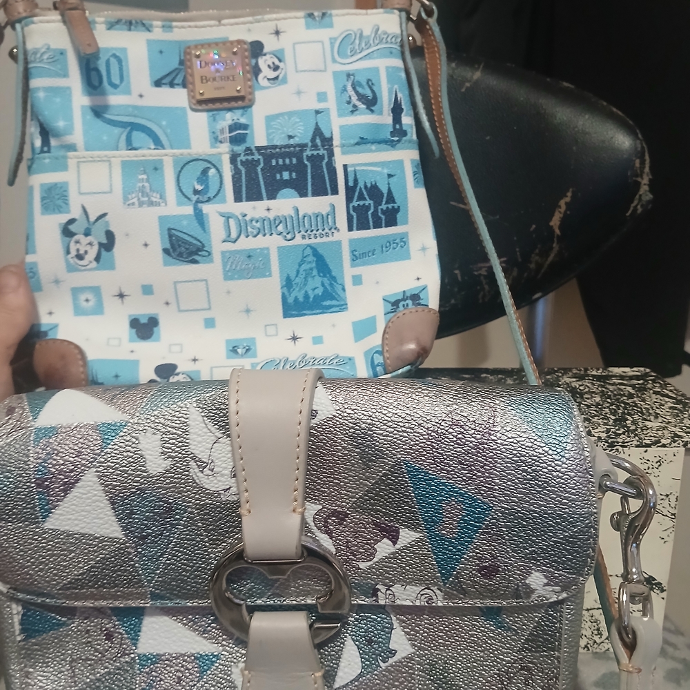 Dooney & Bourke Silver and Blue Crossbody Bag